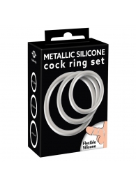 Набор из 3 эрекционных колец под металл Metallic Silicone Cock Ring Set - Orion - в Новороссийске купить с доставкой