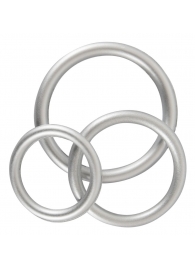 Набор из 3 эрекционных колец под металл Metallic Silicone Cock Ring Set - Orion - в Новороссийске купить с доставкой