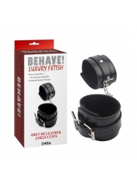 Черные оковы на ноги Obey Me Leather Ankle Cuffs - Chisa - купить с доставкой в Новороссийске
