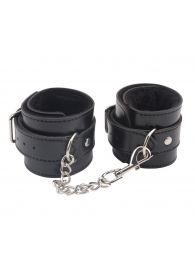 Черные оковы на ноги Obey Me Leather Ankle Cuffs - Chisa - купить с доставкой в Новороссийске