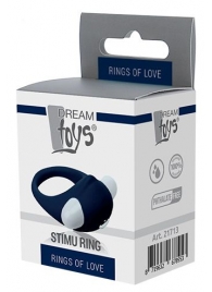 Гладкое синее эрекционное виброкольцо STIMU RING - Dream Toys - в Новороссийске купить с доставкой