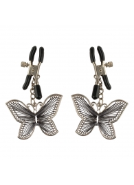 Зажимы на соски с бабочками Butterfly Nipple Clamps - Pipedream - купить с доставкой в Новороссийске