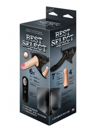 Черный женский пояс BEST SELECT с 3 насадками и вибрацией - LOVETOY (А-Полимер) - купить с доставкой в Новороссийске