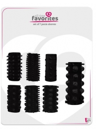Набор из 7 черных насадок PENIS SLEEVES SET - Dream Toys - в Новороссийске купить с доставкой