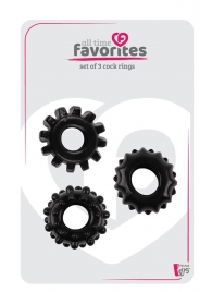 Набор из 3 черных эрекционных колец SET OF 3 COCKRINGS - Dream Toys - в Новороссийске купить с доставкой