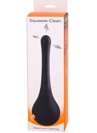 Черный анальный душ SQUEEZE CLEAN с закругленным наконечником - Seven Creations - купить с доставкой в Новороссийске