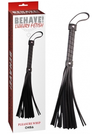 Черная многохвостая плеть Pleasure Whip - 46 см. - Chisa - купить с доставкой в Новороссийске