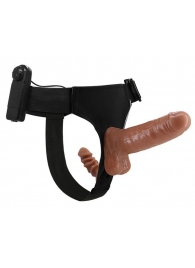 Страпон с вагинальной пробкой и вибрацией Ultra Passionate Harness - 16 см. - Baile - купить с доставкой в Новороссийске