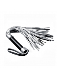 Серебристая плетка Struggle My Flogger с черной ручкой - 45 см. - Lovetoy - купить с доставкой в Новороссийске