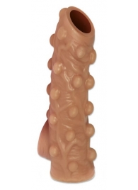 Телесная насадка с бугорками и открытой головкой Nude Sleeve L - 14 см. - KOKOS - в Новороссийске купить с доставкой