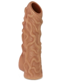 Телесная насадка с венками и открытой головкой Nude Sleeve L - 14 см. - KOKOS - в Новороссийске купить с доставкой