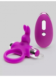 Лиловое виброкольцо с пультом ДУ Remote Control Cock Ring - Happy Rabbit - в Новороссийске купить с доставкой