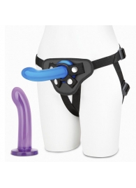 Страпон унисекс Beginners Strap-On с 2 насадками - 15 и 13 см. - Lux Fetish - купить с доставкой в Новороссийске