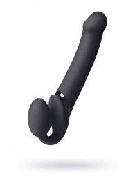 Черный безремневой вибрострапон Vibrating Bendable Strap-On L - Strap-on-me - купить с доставкой в Новороссийске