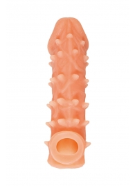 Телесная закрытая насадка с пупырышками Cock Sleeve Size M - 15,6 см. - KOKOS - в Новороссийске купить с доставкой