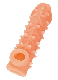 Телесная закрытая насадка с пупырышками Cock Sleeve Size L - 17,6 см. - KOKOS - в Новороссийске купить с доставкой