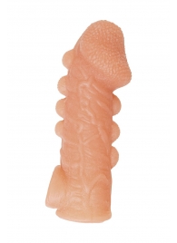 Телесная закрытая насадка с шишечками Cock Sleeve Size L - 17,6 см. - KOKOS - в Новороссийске купить с доставкой