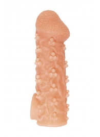 Телесная закрытая насадка с пучками шишечек Cock Sleeve Size M - 15,6 см. - KOKOS - в Новороссийске купить с доставкой