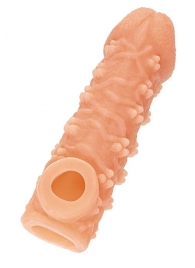 Телесная закрытая насадка с пучками шишечек Cock Sleeve Size M - 15,6 см. - KOKOS - в Новороссийске купить с доставкой