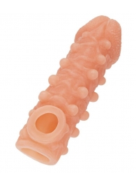 Телесная закрытая насадка с шариками Cock Sleeve Size S - 13,8 см. - KOKOS - в Новороссийске купить с доставкой