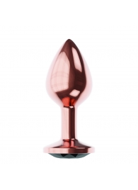 Пробка цвета розового золота с черным кристаллом Diamond Jet Shine L - 8,3 см. - Lola Games - купить с доставкой в Новороссийске