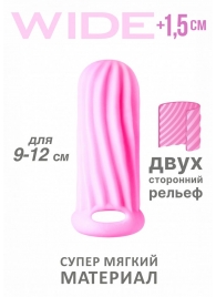 Розовый фаллоудлинитель Homme Wide - 11 см. - Lola Games - в Новороссийске купить с доставкой
