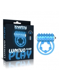 Голубое, светящееся в темноте виброкольцо Lumino Play Vibrating Penis Ring - Lovetoy - в Новороссийске купить с доставкой