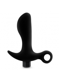 Черный анальный вибратор Silicone Vibrating Prostate Massager 01 - 10,8 см. - Blush Novelties - в Новороссийске купить с доставкой