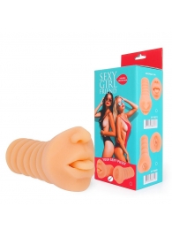 Телесный мастурбатор-ротик с высунутым язычком - Bior toys - в Новороссийске купить с доставкой
