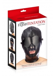 Маска-шлем с отверстием для рта и съемными шорами - Fetish Tentation - купить с доставкой в Новороссийске