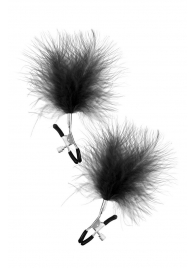 Зажимы на соски с черными пуховыми кисточками Sweet Caress Feather Nipple Clumps - Sweet Caress - купить с доставкой в Новороссийске