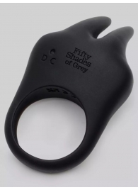 Черное эрекционное виброкольцо Sensation Rechargeable Vibrating Rabbit Love Ring - Fifty Shades of Grey - в Новороссийске купить с доставкой