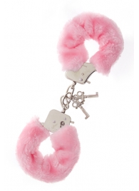 Металлические наручники с розовой меховой опушкой METAL HANDCUFF WITH PLUSH PINK - Dream Toys - купить с доставкой в Новороссийске