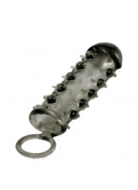 Дымчатая стимулирующая насадка с закрытой головкой SAMURAI PENIS SLEEVE BLACK - 14,5 см. - NMC - в Новороссийске купить с доставкой