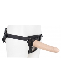 Пустотелый страпон Harness CLASSIC с бандажом - 19,5 см. - LOVETOY (А-Полимер) - купить с доставкой в Новороссийске