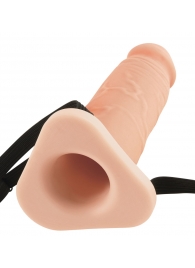 Телесный реалистичный фаллоимитатор с полостью Silicone Hollow Extension - 20 см. - Pipedream - купить с доставкой в Новороссийске
