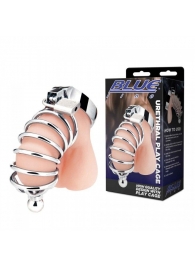 Серебристая клетка для члена Urethral Play Cage - BlueLine - купить с доставкой в Новороссийске