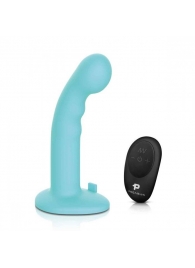 Голубая изогнутая насадка 6in Remote Control Ripple P-Spot G-Spot на черных трусиках - 16 см. - Pegasus - купить с доставкой в Новороссийске