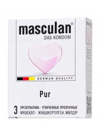 Супертонкие презервативы Masculan Pur - 3 шт. - Masculan - купить с доставкой в Новороссийске