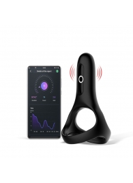 Черное виброкольцо Magic Motion Rise с подхватом мошонки - Magic Motion - в Новороссийске купить с доставкой