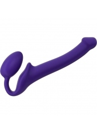 Фиолетовый безремневой страпон Silicone Bendable Strap-On - size S - Strap-on-me - купить с доставкой в Новороссийске