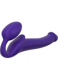 Фиолетовый безремневой страпон Silicone Bendable Strap-On - size M - Strap-on-me - купить с доставкой в Новороссийске