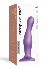 Фиолетовая насадка Strap-On-Me Dildo Plug Curvy size L - Strap-on-me - купить с доставкой в Новороссийске