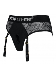 Черные трусики для насадок Diva Lingerie Harness - size S - Strap-on-me - купить с доставкой в Новороссийске