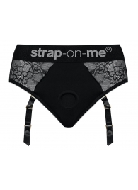 Черные трусики для насадок Diva Lingerie Harness - size S - Strap-on-me - купить с доставкой в Новороссийске