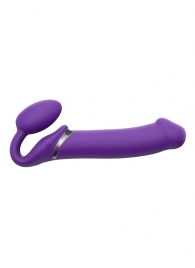 Фиолетовый безремневой вибрострапон Silicone Bendable Strap-On - size XL - Strap-on-me - купить с доставкой в Новороссийске