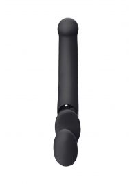 Черный безремневой вибрострапон Silicone Bendable Strap-On - size XL - Strap-on-me - купить с доставкой в Новороссийске
