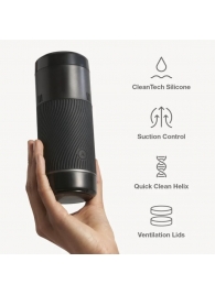 Черный мастурбатор с контролем всасывания Arcwave Pow Stroker - Arcwave - в Новороссийске купить с доставкой
