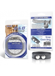 Кольцо на пенис SNAP COCK RING из искусственной кожи на клепках - BlueLine - в Новороссийске купить с доставкой