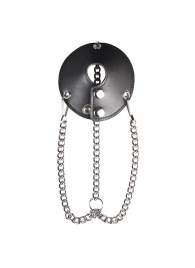 Утяжка для мошонки из искусственной кожи с цепочками PARACHUTE BALL STRETCHER - BlueLine - купить с доставкой в Новороссийске